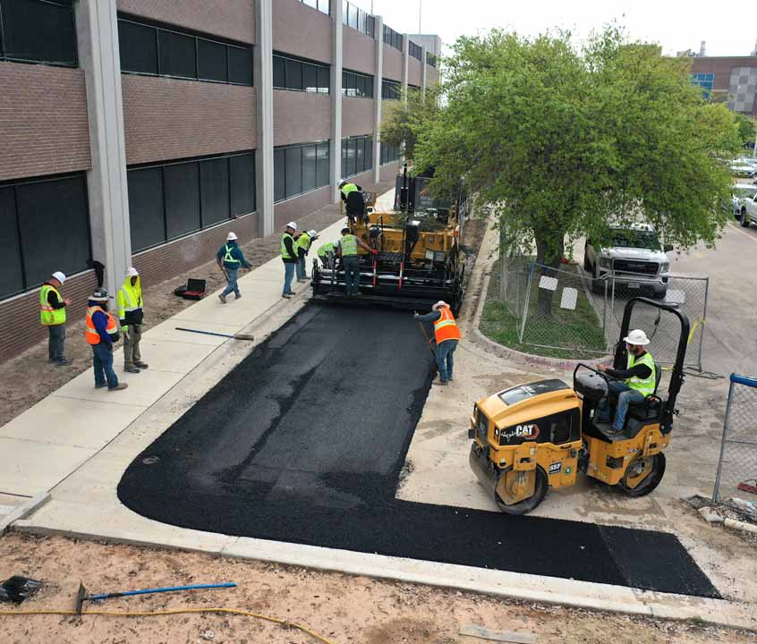 SBF Construction and Paving Commercial asphalt paving services in Temple, Texas.